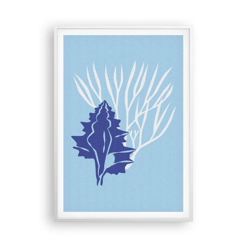 Poster în ramă albă - Forme cu frunze - 70x100 cm