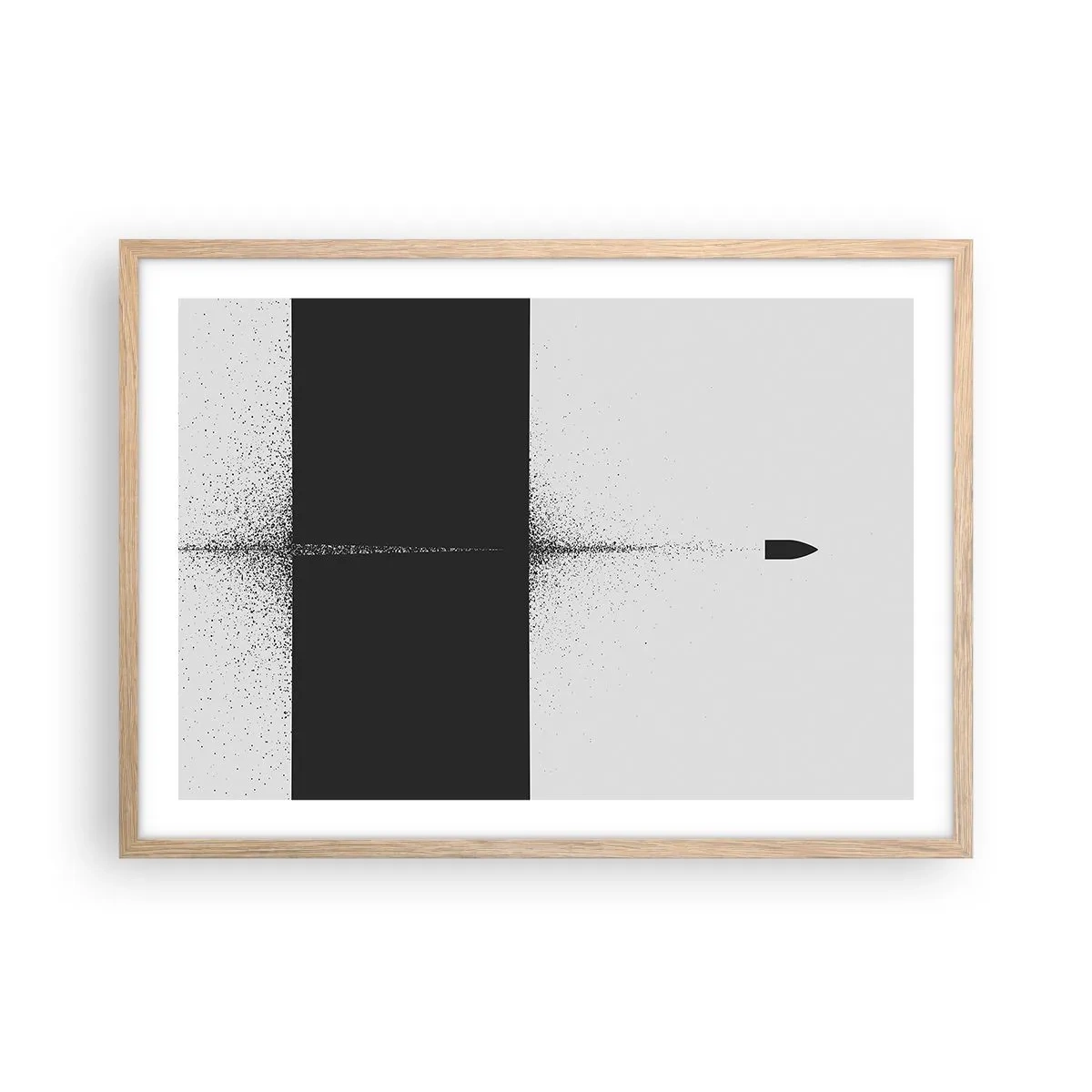 Poster în ramă de stejar deschis - Direct la țintă - 70x50 cm