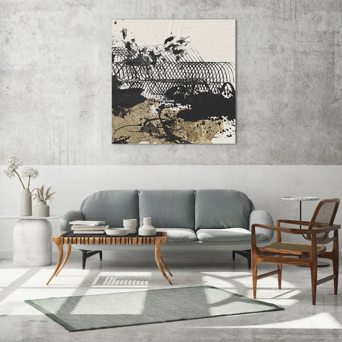 Tablou pe sticlă - Compoziție cu pasiune - 70x70 cm