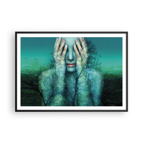 Poster în ramă neagră - Scufundată în albastru - 100x70 cm