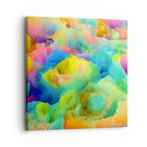 Tablou pe pânză - Puf multicolor - 30x30 cm