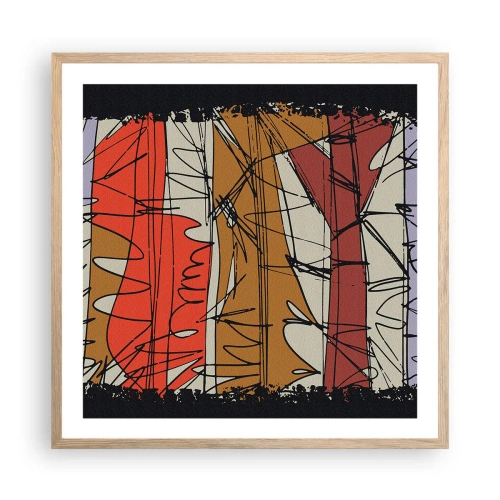 Poster în ramă de stejar deschis - Compoziție spontană - 60x60 cm