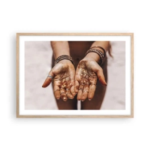 Poster în ramă de stejar deschis - Un cadou pentru tine - 70x50 cm