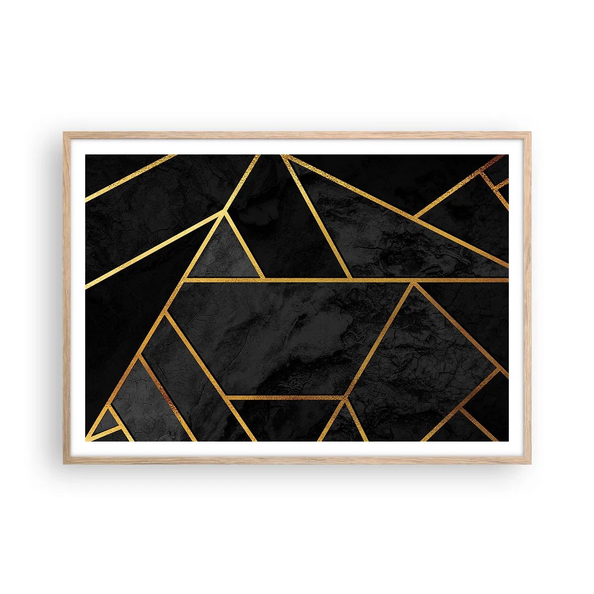 Poster în ramă de stejar deschis - Întuneric și lumină - 100x70 cm