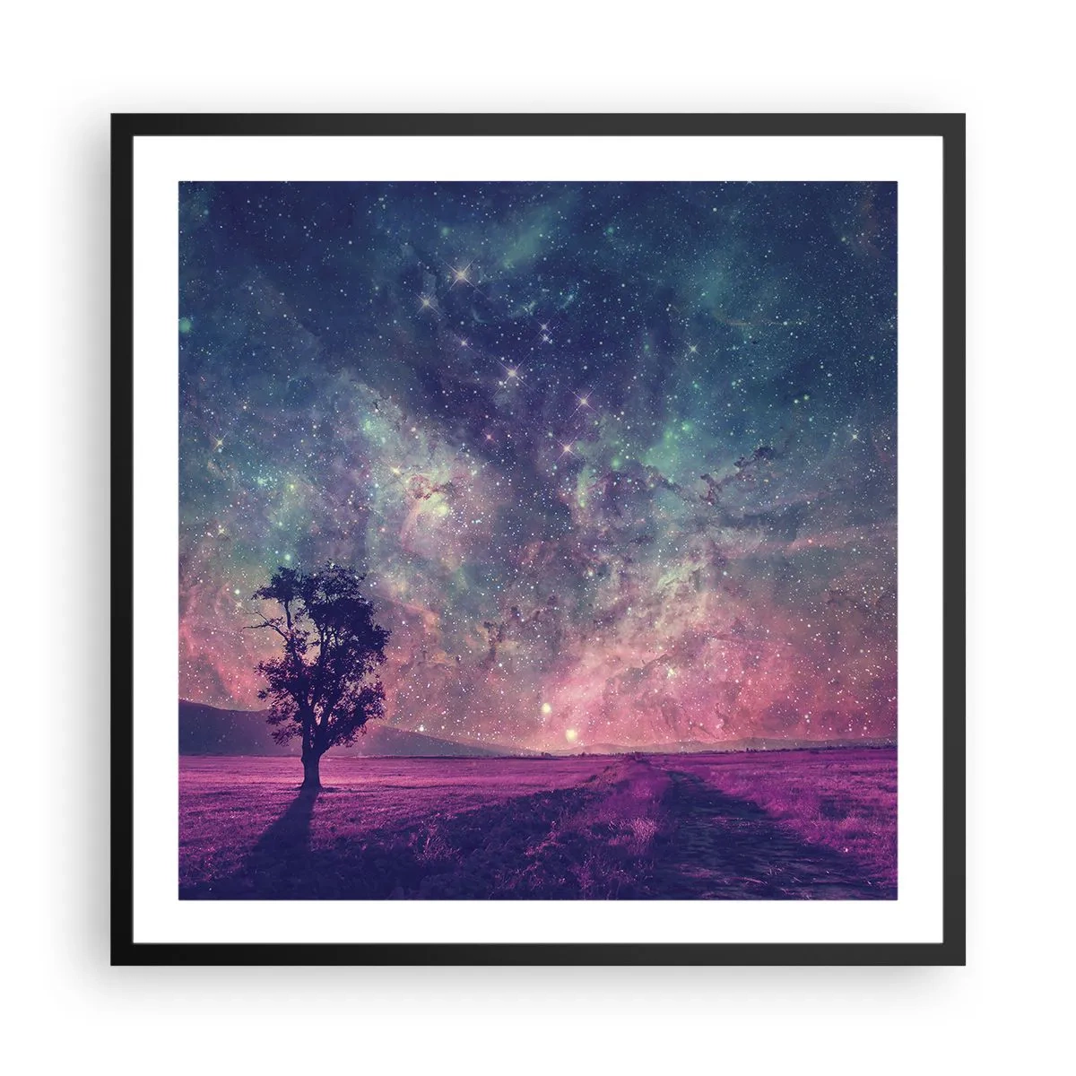 Poster în ramă neagră - Sub un cer magic - 60x60 cm