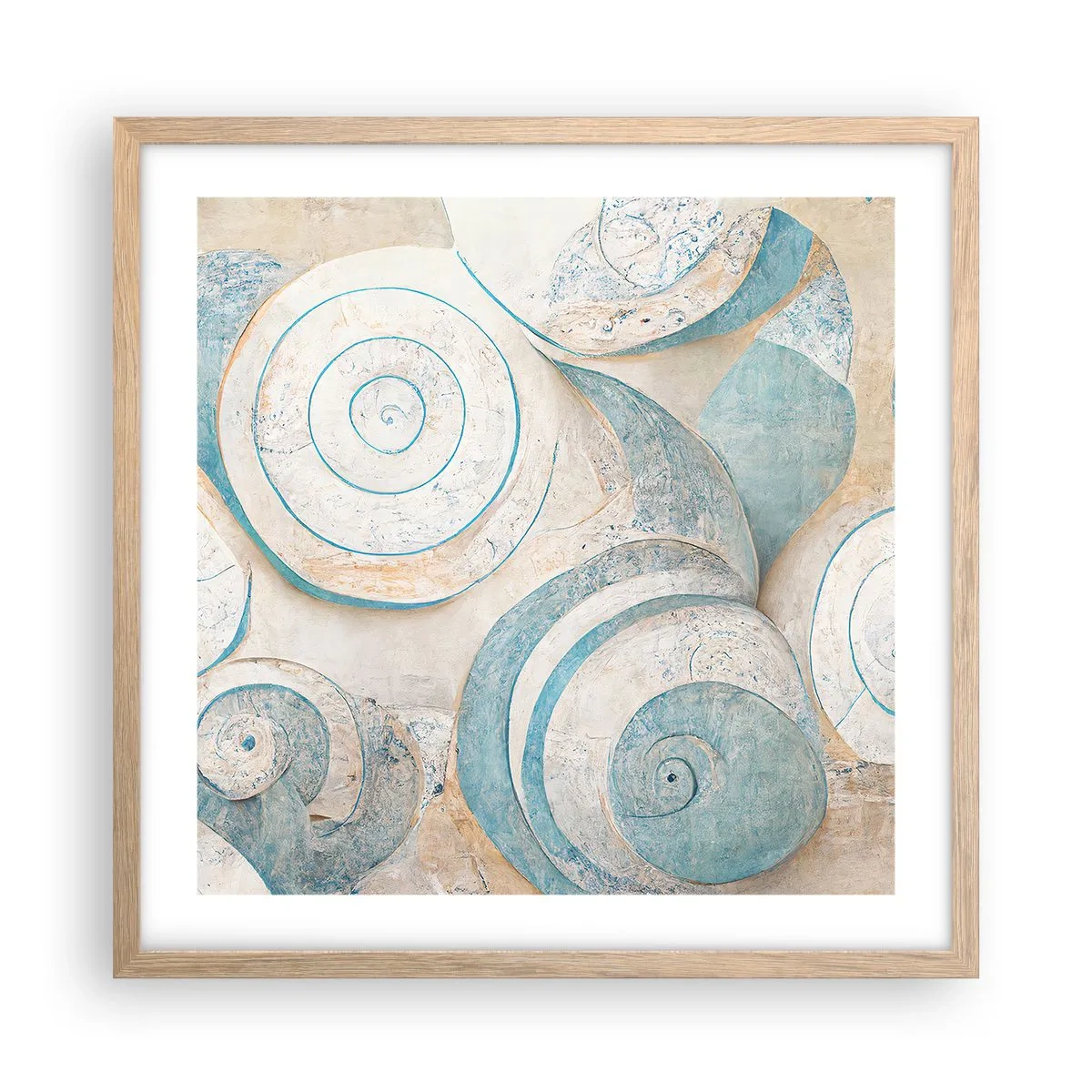 Poster în ramă de stejar deschis - Ce ascunde cochilia? - 50x50 cm