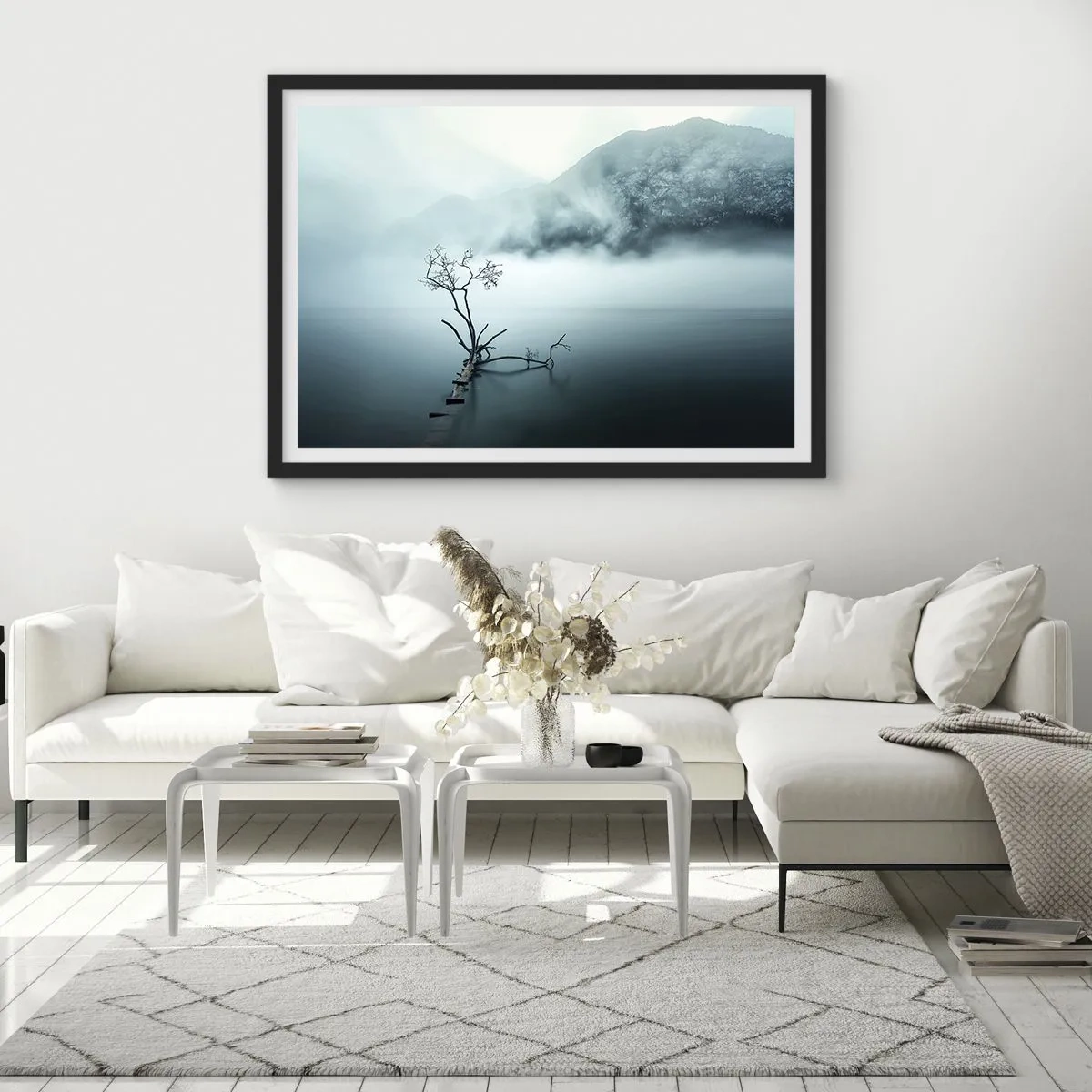 Poster în ramă neagră - Din apă și ceață - 70x50 cm