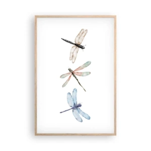 Poster în ramă de stejar deschis - Libelule imponderabile - 61x91 cm