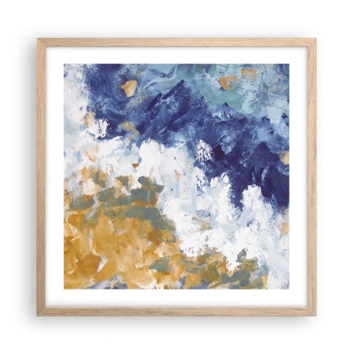 Poster în ramă de stejar deschis - Dansul elementelor - 50x50 cm