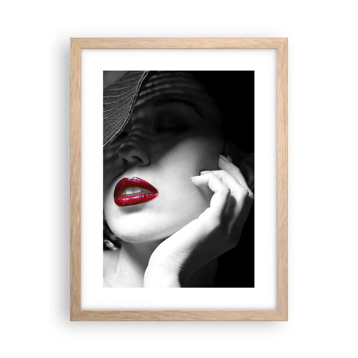 Poster în ramă de stejar deschis - Studiu în stacojiu - 30x40 cm