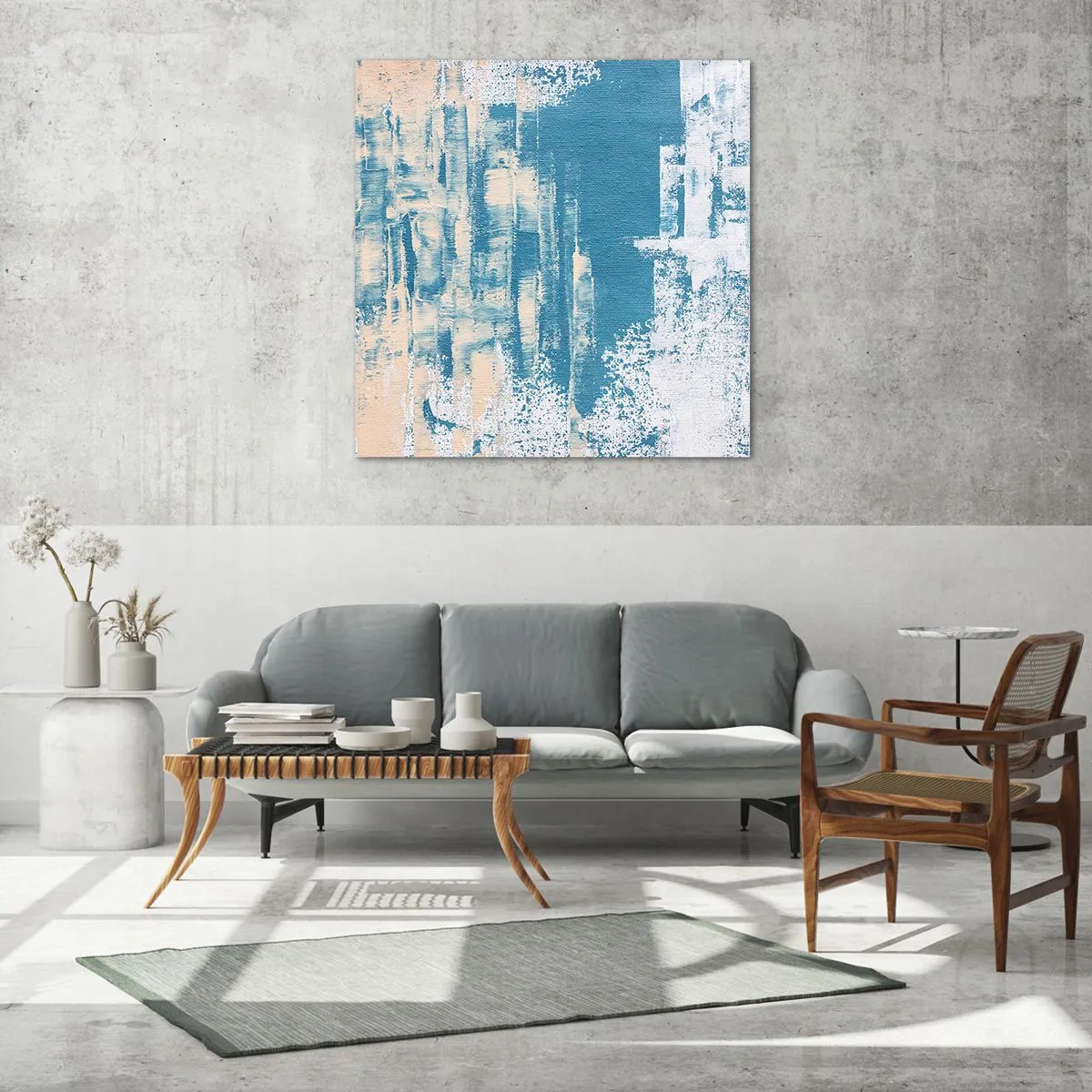 Tablou pe sticlă - Prin ţurţur de gheață - 60x60 cm