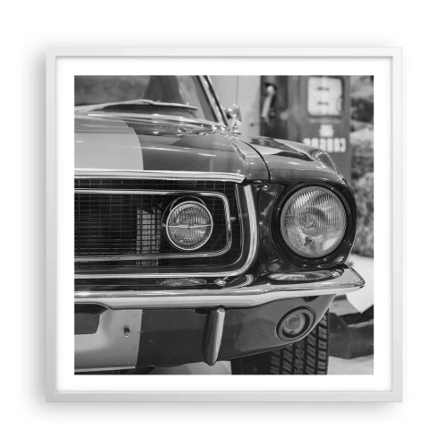 Poster în ramă albă - Condus dur - 60x60 cm