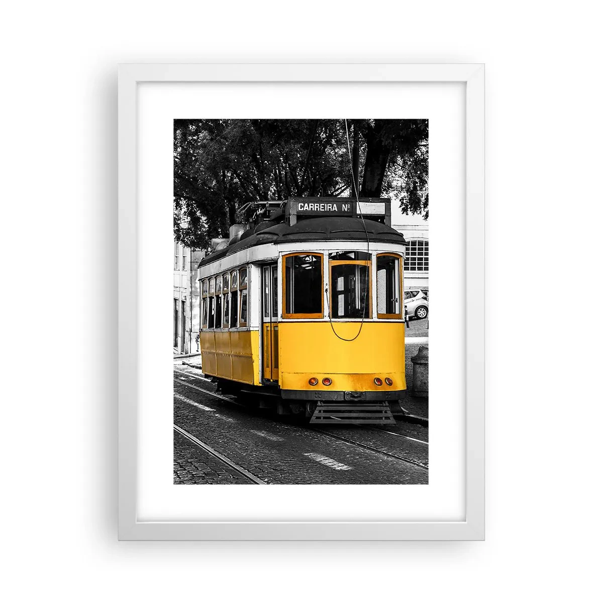 Poster în ramă albă - Sună fado în fundal - 30x40 cm