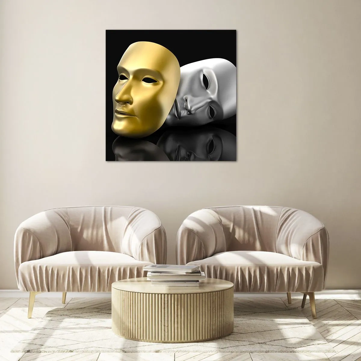 Tablou pe sticlă - Viața este teatru - 70x70 cm