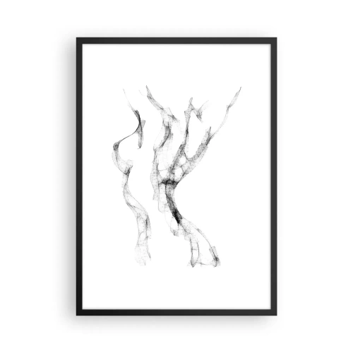 Poster în ramă neagră - Compoziție abstractă în minimalism alb-negru - 50x70cm - Frumoasa și puternică - Decorațiune modernă pentru perete pentru living și dormitor ARTTOR