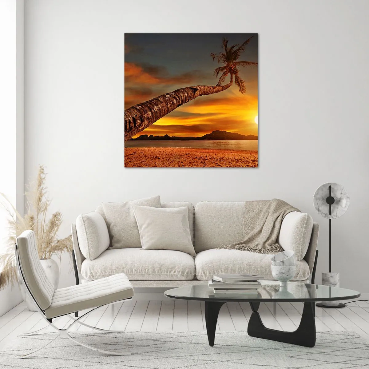 Tablou pe sticlă - Vacanță exotică, aventură în Caraibe - 70x70 cm