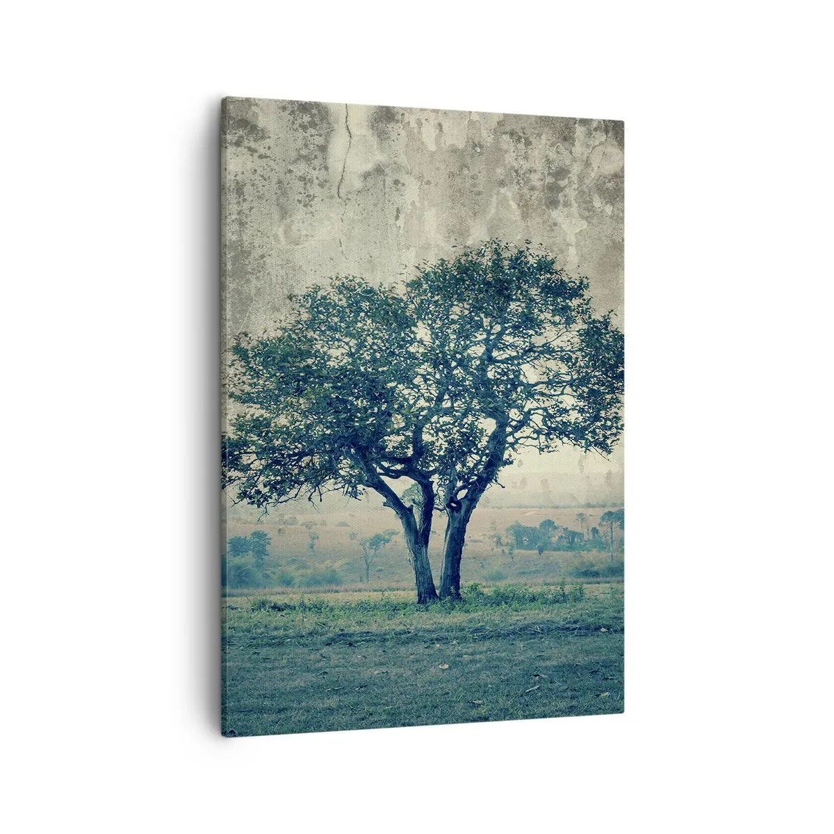 Tablou pe pânză - Un măr pe o pajiște albastră? - 50x70 cm