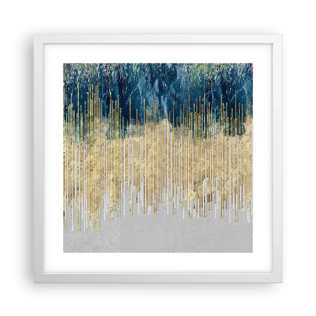Poster în ramă albă - Granița aurită - 40x40 cm
