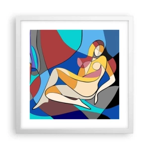 Poster în ramă albă - Nudul cubist - 40x40 cm