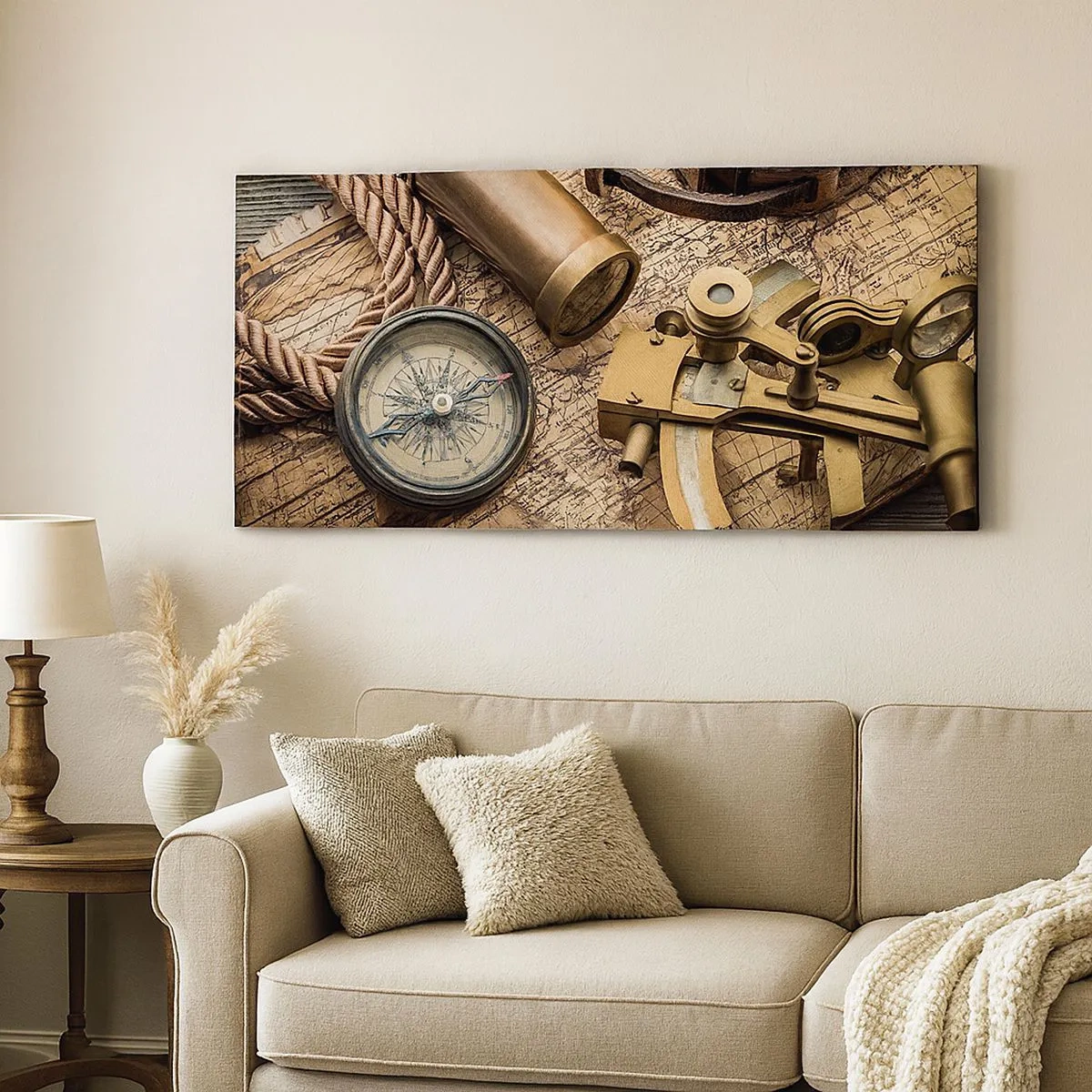 Tablou pe pânză - Stabilește cursul - 100x40 cm