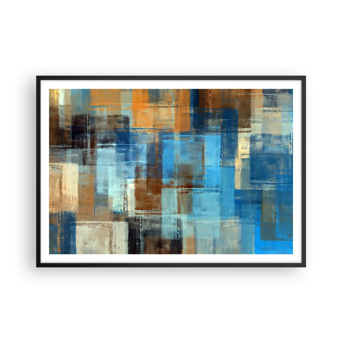 Poster în ramă neagră - Prin valul albastru - 100x70 cm
