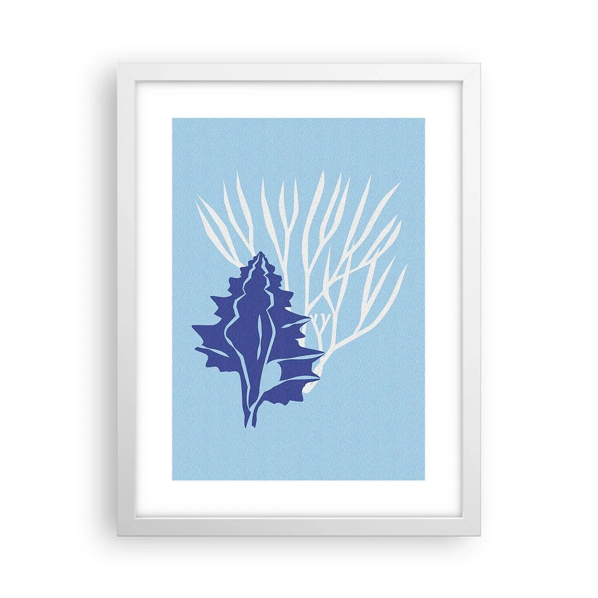 Poster în ramă albă - Forme cu frunze - 30x40 cm