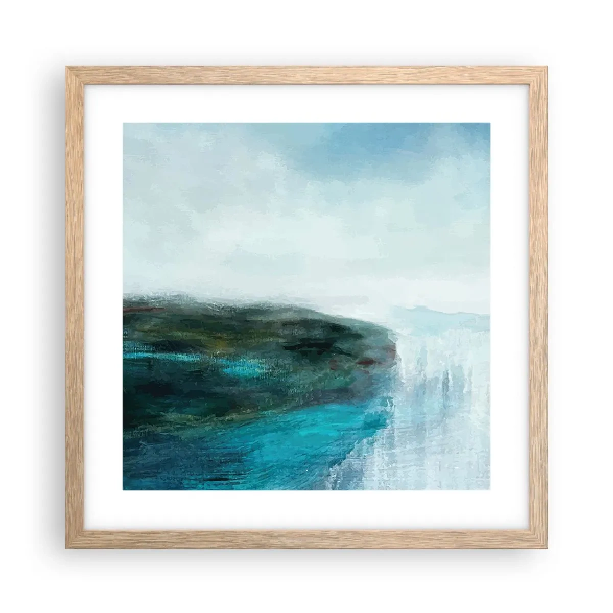 Poster în ramă de stejar deschis - Abstracție maritimă - 40x40 cm