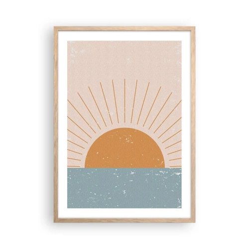 Poster în ramă de stejar deschis - Un miracol zilnic - 50x70 cm