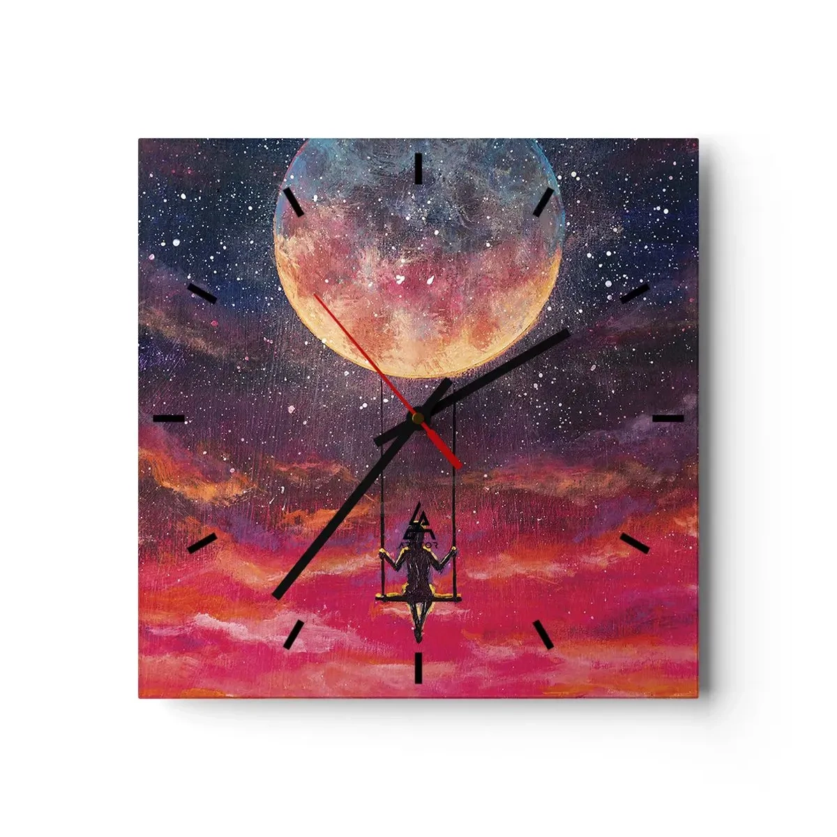 Ceas de perete - Ceas pe sticlă - Cu capul în nori - 30x30 cm