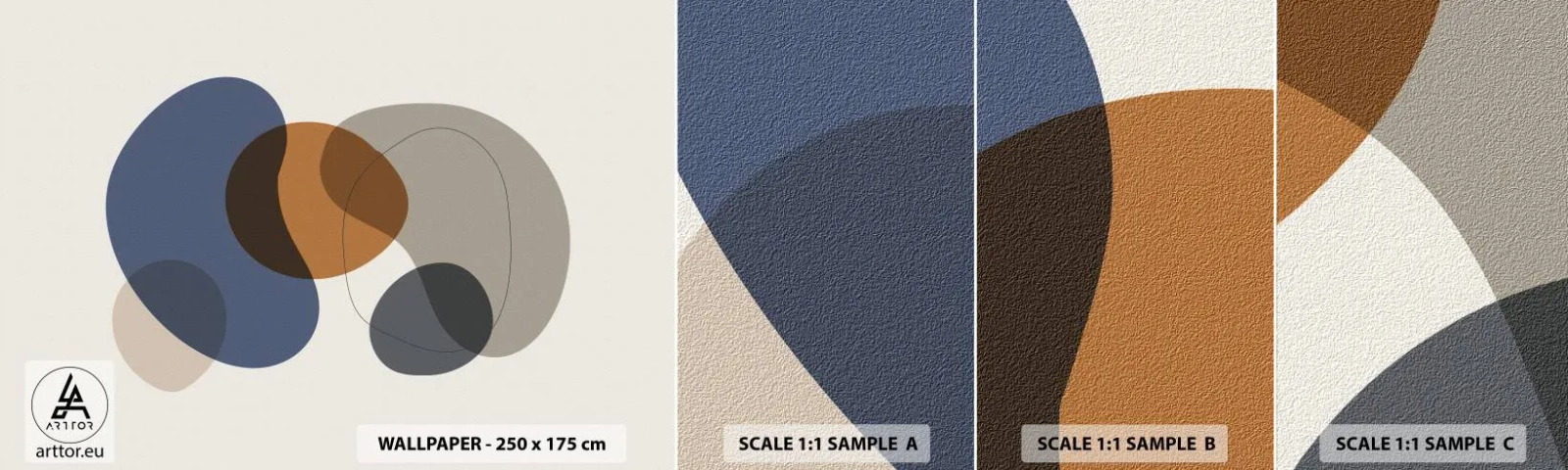 Mostră tapet autocolant Deluxe Sticker - Picături de culoare - Abstracția, Bucată, Grafică - 100x30 cm