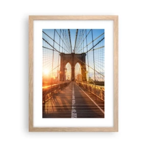 Poster în ramă de stejar deschis - Pe podul de aur - 30x40 cm