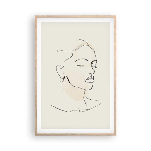Poster în ramă de stejar deschis - Cu o linie sigură - 61x91 cm