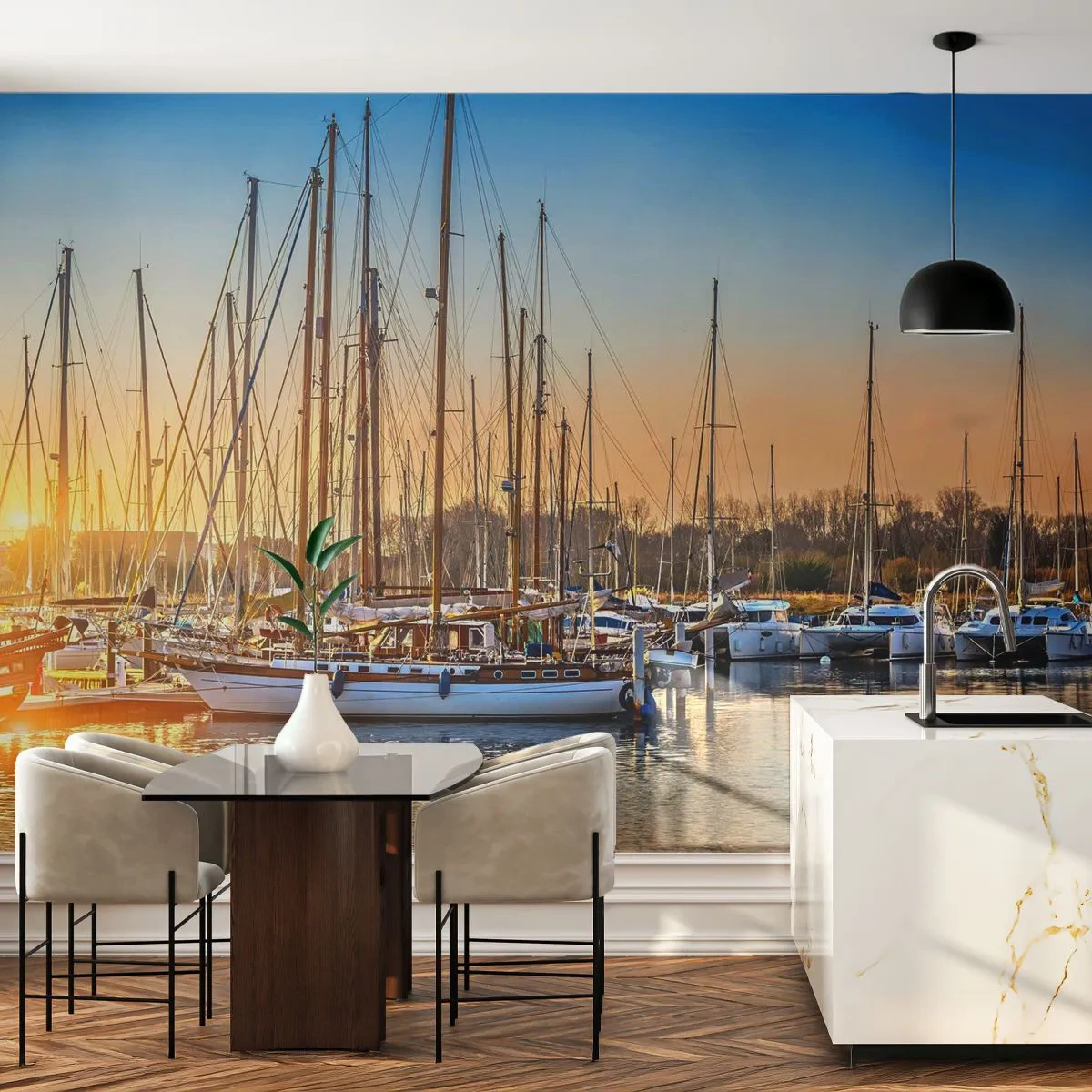 Fototapetă personalizată Standard Eco - Vântul trebuie să doarmă și el - Peisaj, Marina, Barcă cu pânze