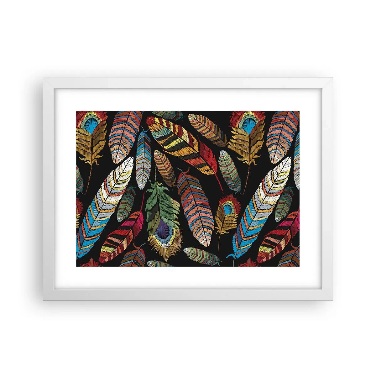 Poster în ramă albă - Carnavalul păsărilor - 40x30 cm