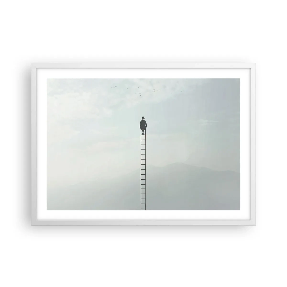 Poster în ramă albă - Fii deasupra - 70x50 cm