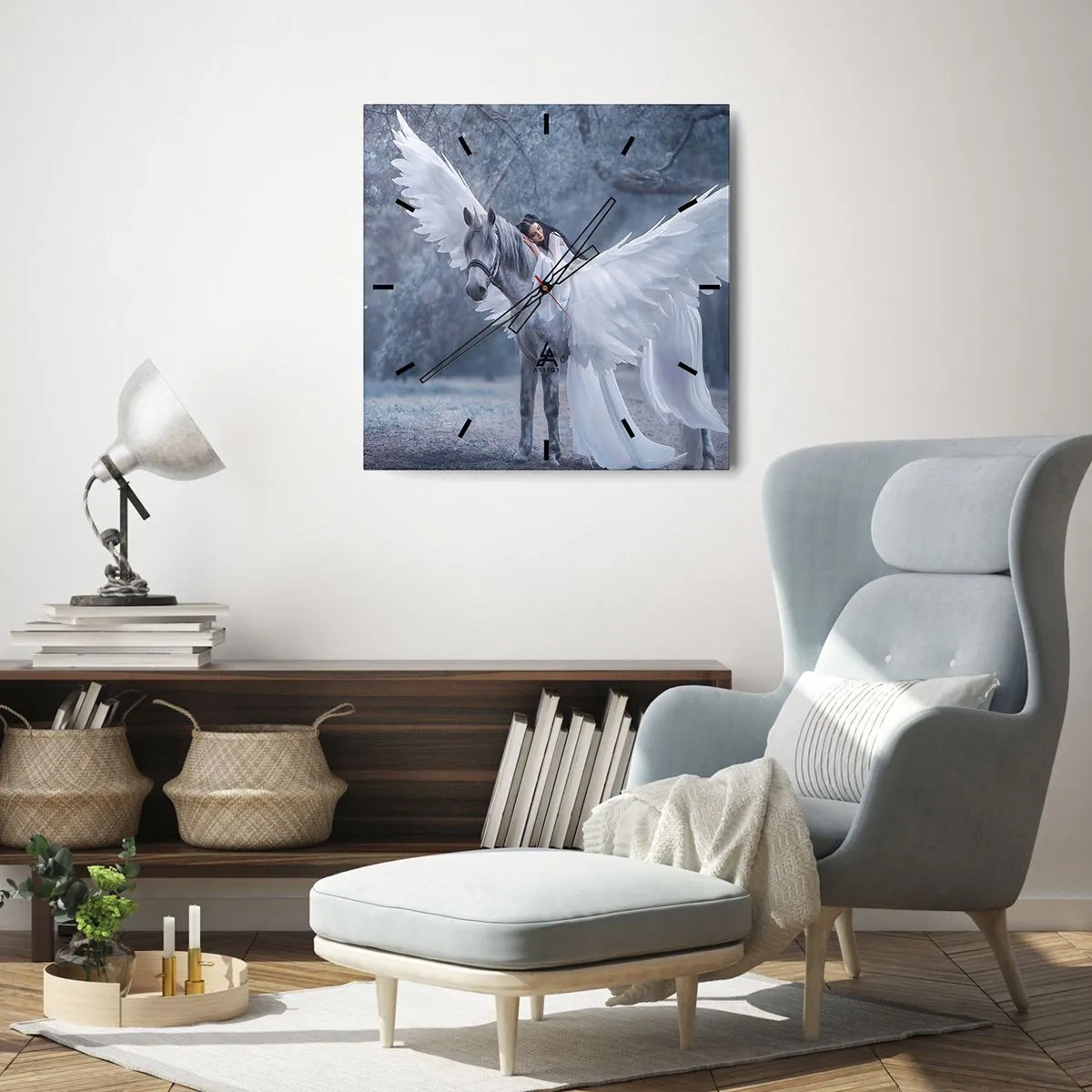 Ceas de perete - Ceas pe sticlă - Moment inspirat - 30x30 cm