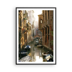 Poster în ramă neagră - Pe o străduță venețiană - 70x100 cm
