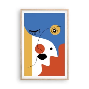 Poster în ramă de stejar deschis - Portret deconstruit - 61x91 cm