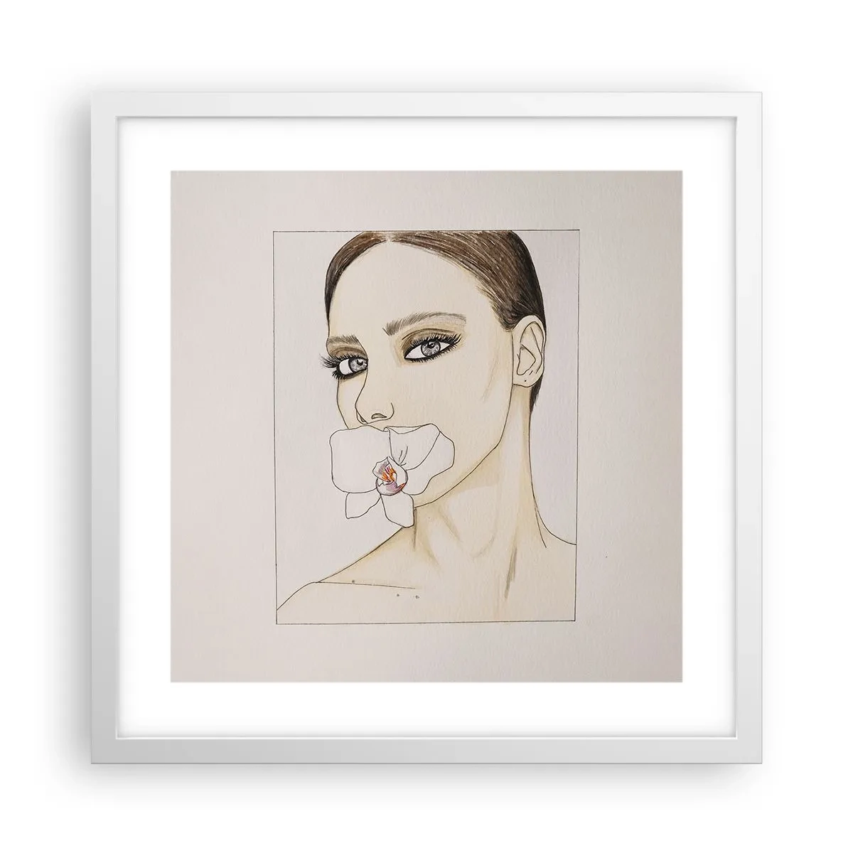 Poster în ramă albă - Un simbol al eleganței și frumuseții - 40x40 cm