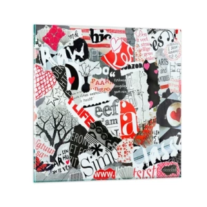 Tablou pe sticlă - Colaj de hipsteri - 70x70 cm