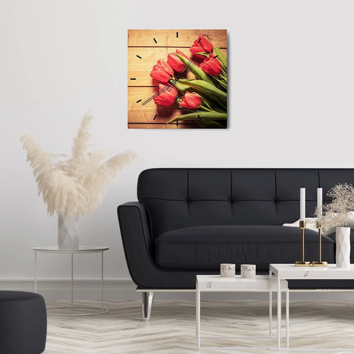 Ceas de perete - Ceas pe sticlă - Mărturisire de primăvară - 30x30 cm