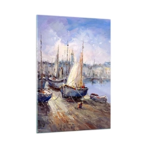 Tablou pe sticlă - Orășel de lângă golf - 50x70 cm