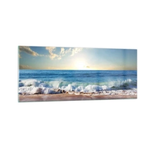 Tablou pe sticlă - Mișcare și liniște în același timp - 100x40 cm