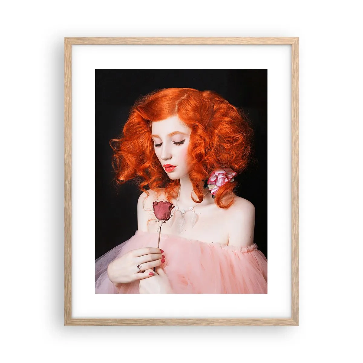Poster în ramă de stejar deschis - În stil baroc - 40x50 cm