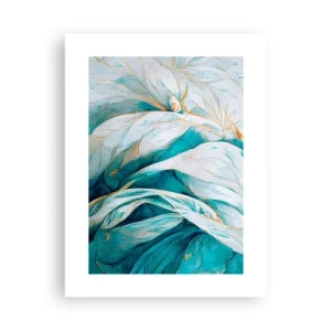 Poster - Abstractul albastru cu motiv auriu - 30x40 cm
