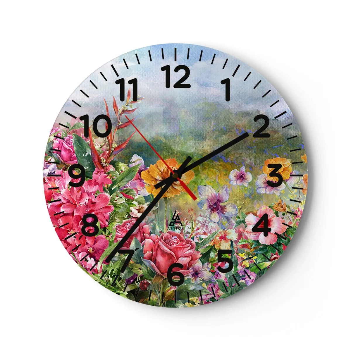 Ceas de perete - Ceas pe sticlă - O grădină înnebunită - 40x40 cm