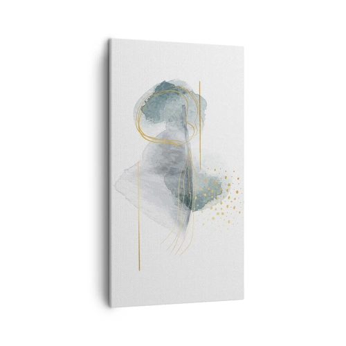 Tablou pe pânză - Despre relația dintre gri și auriu - 45x80 cm