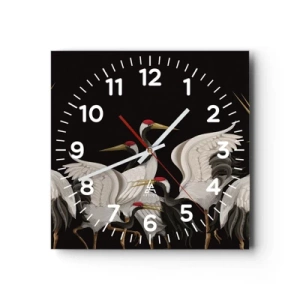 Ceas de perete - Ceas pe sticlă - Problemele importante ale păsărilor - 40x40 cm