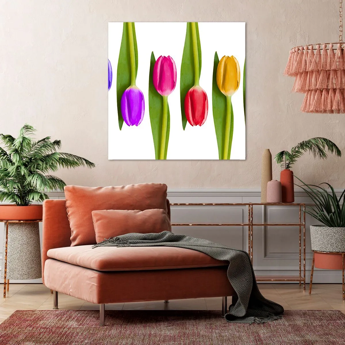 Tablou pe pânză - Compoziție curcubeu - 40x40 cm