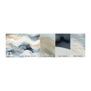 Mostră tapet Premium Sand - Abstracție de zăpadă și ceață - Bucată, Acuarelă, Minimalism - 100x30 cm